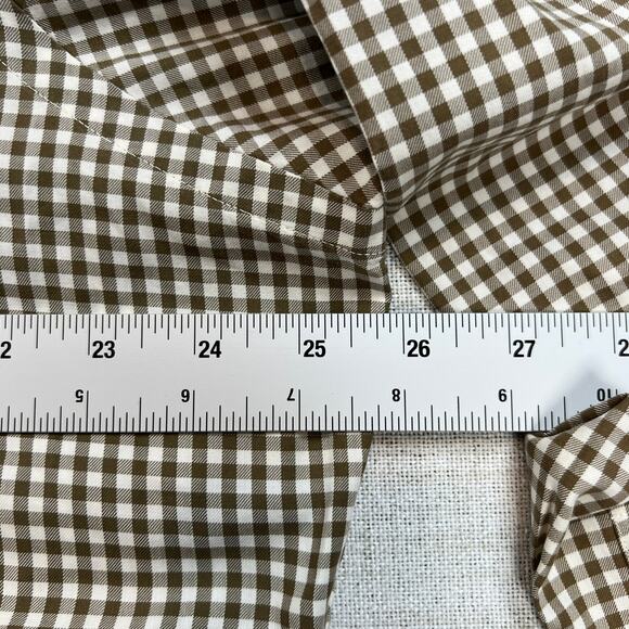 Ralph Lauren Classic Fit Dress Shirt Men's L Cream Olive Check Purple Pony - Picture 7 of 11